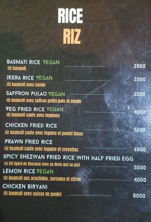 Vegan rice at Shaluc Taste of India in Dakar