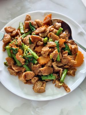Pad Krapow at Hare Krishna Pure Vegetarian Restaurant in Ao Nang