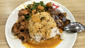 Veg mix rice $3.90 at Eight Immortals Vegetarian 八仙素食园 - Toa Payoh in Central Singapore