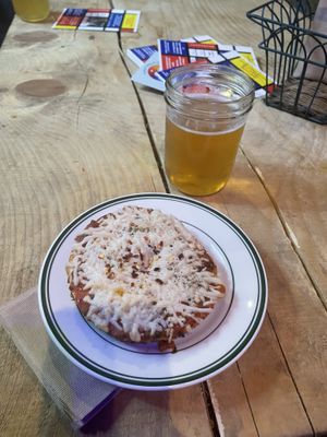 Vegan pizza bagel was dank!   at Camp Kingston in Kingston
