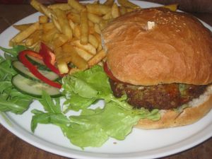 Broccoli Burger at Junk Food Cafe in Brno