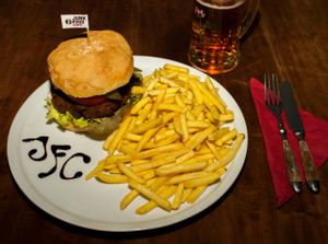 Tempeh Burger at Junk Food Cafe in Brno