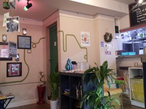 Interior of The PINK WEED Cafe. at The PINK WEED Cafe in Kobe