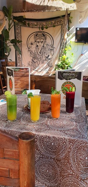 Jugos at Ganesha Restaurante Vegetariano in Cuautla