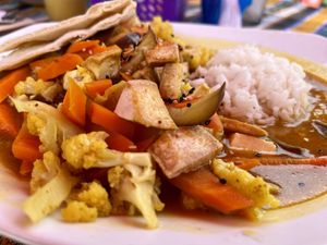 mango curry - no cilantro  at Clover in San Pedro La Laguna