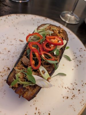 Miso aubergine at Taisteal in Edinburgh