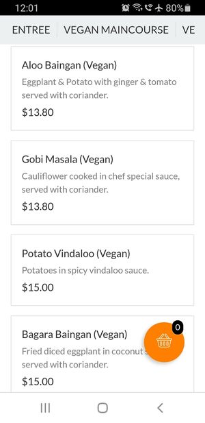 Vegan mains page 2 at Food O'Clock Cafe in Bendigo