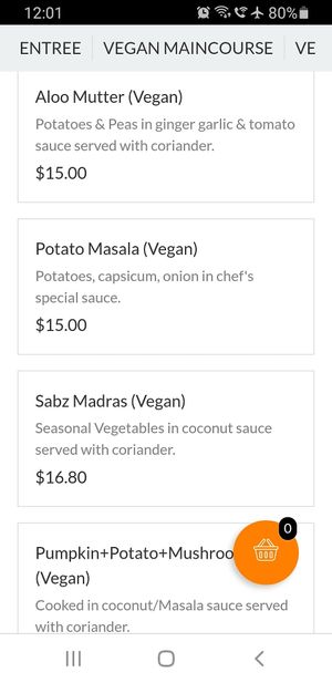 Vegan mains page 4 at Food O'Clock Cafe in Bendigo