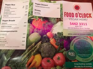 New vegan menu at Food O'Clock Cafe in Bendigo