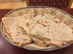Vegan aloo paratha at Food O'Clock Cafe in Bendigo
