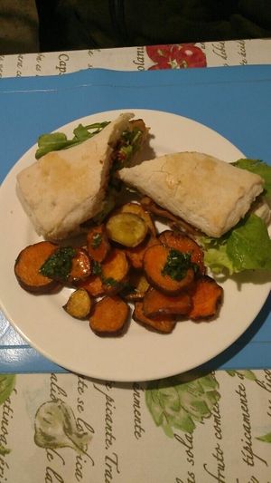 Mushroom sandwich at La Papa in Montevideo