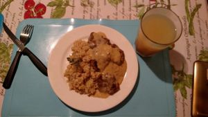 Seitan with mustard sauce at La Papa in Montevideo