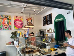 Service area at Copper Mug Coffee in New York City