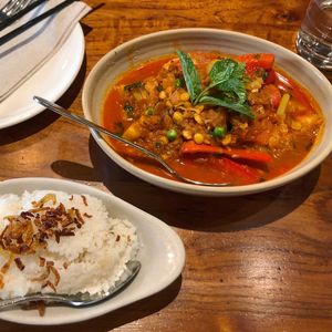 Curry and coconut rice  at Burma Superstar in San Francisco