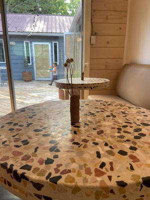 Lovely seating area  at Folia in Galiano Island