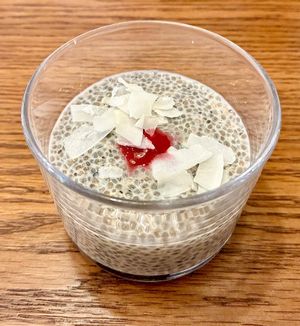 Chia pudding  at Aqua Restaurant & Bar in Dubai