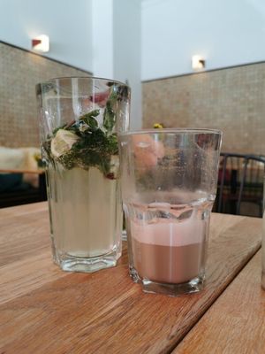 Frozen chai and homemade lemonade at Cafe Josefina in Munich