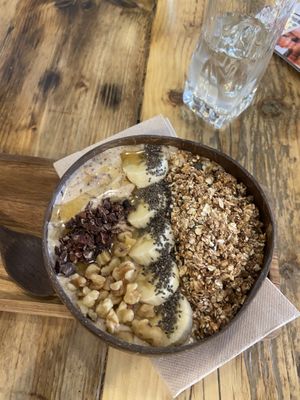 Snickers smoothie bowl  at Plant Shack in Denia