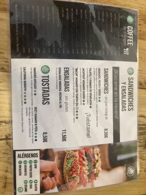 Menu  at Plant Shack in Denia