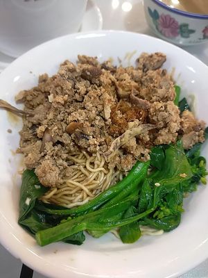 "bak cho or minced meat" made of tofu, infused with shitake mushrooms at Peace Vegetarian - Tai Seng in Central Singapore