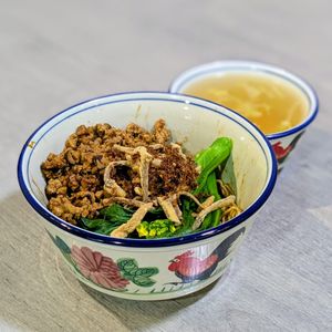 Vegan Mushroom Dried Noodle at Peace Vegetarian - Tai Seng in Central Singapore