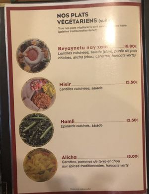 Choices for vegans  at Hidmona in Dijon