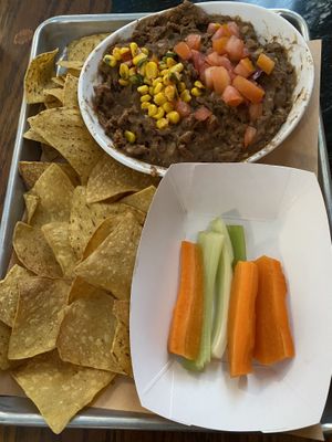 Vegan bean dip  at Willimantic Brewing and Main Street Cafe in Willimantic
