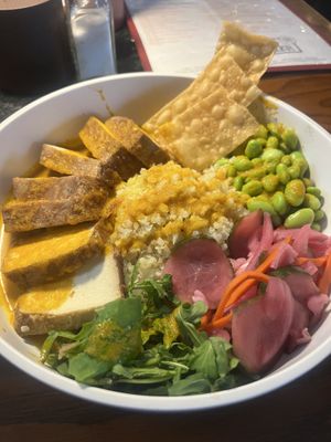 Crispy Teriyaki Tofu Bowl  at Willimantic Brewing and Main Street Cafe in Willimantic