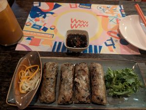 Mushroom fried spring rolls at Măm Măm in Nairobi