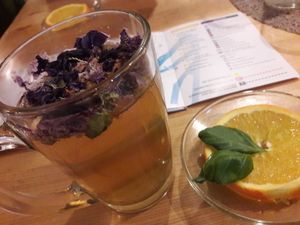 nicely arranged tea at Vege Club Amar in Szczecin