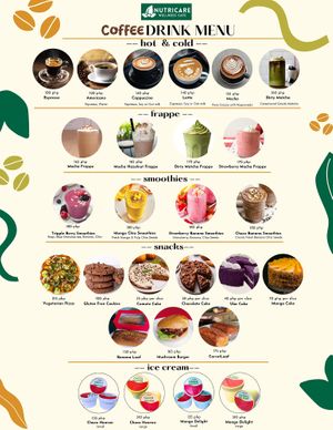 Menu at Nutricare Wellness Cafe in Cebu