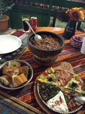 Veggie main, meze platter at Mozaik Bahce in Fethiye
