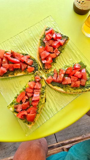 Bruscetta at l'Abracada bar in Gorges Du Tarn Causses