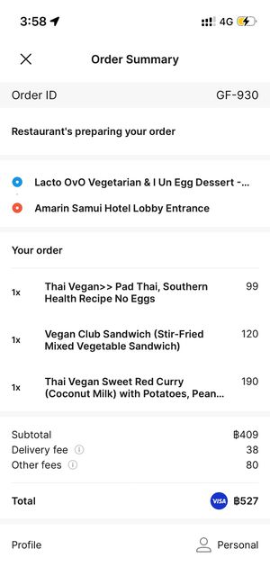   at  Happy's Lacto Ovo Vegetarian in Koh Samui