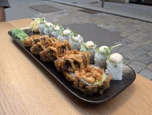 The katsu and tuna roll at Bloom Sushi in Lyon