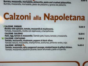 Calzoni at La Fuente in Nerja