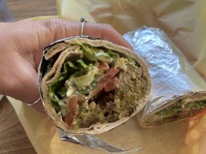Falafel wrap  at Wally's Cafe in Rocklin