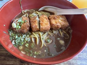 Miso ramen with crispy tofu  at Yuzu Street Food in Harrogate