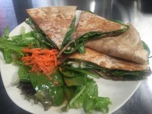 vegan quesadillas  at Choices Kitchen in Miami