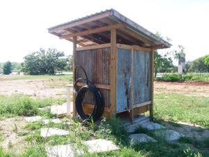 The outhouse. at Seed of Life - Texas in Johnson City