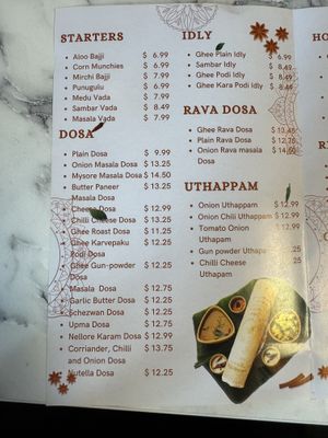Menu  at Lepakshi Authentic South Indian Restaurant in Guelph