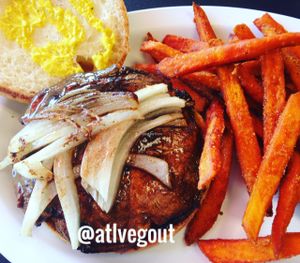 jerk portabella sandwich  at Avocado Vegan Cafe in Alpharetta