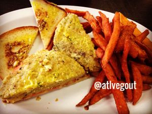 soft falafel sandwich  at Avocado Vegan Cafe in Alpharetta