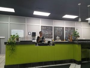 inside counter clean and neat. at Avocado Vegan Cafe in Alpharetta