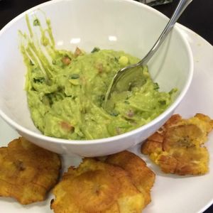 Tostones with guacamole.  at Avocado Vegan Cafe in Alpharetta