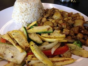 Caribbean curry at Avocado Vegan Cafe in Alpharetta