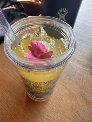 Mango passion fruit refresher  at Momo Cafe in Minneapolis