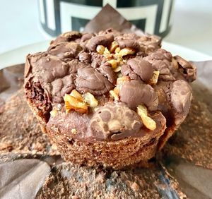 Double chocolate, banana and walnut muffin at Birch Bakery in Dubai
