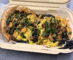 huevos rancheros for brunch  at Seedz Cafe in St Louis