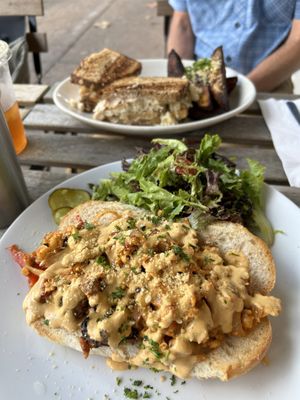 Philly cheesesteak sandwich and a Rueben  at Seedz Cafe in St Louis